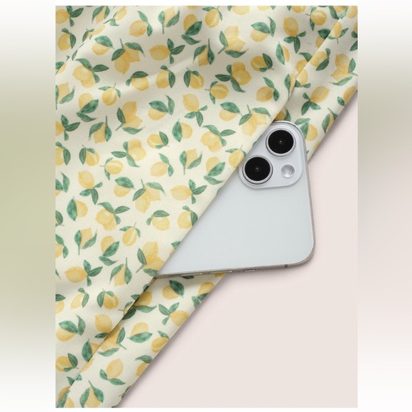 BloomChic Plus Size 6XL Citrus Lemon Print Overlap Collar Lantern Sleeve Dress - Picture 5 of 8